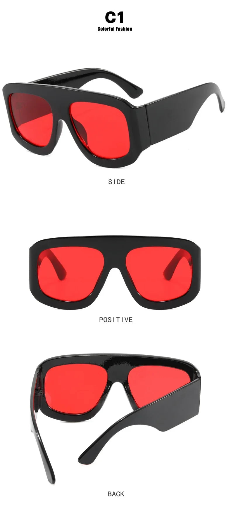 JNPCXI Oversized Square Sunglasses Fashion Gradient Women Luxury Retro Shades UV400 Outdoor Men Sun Glasses