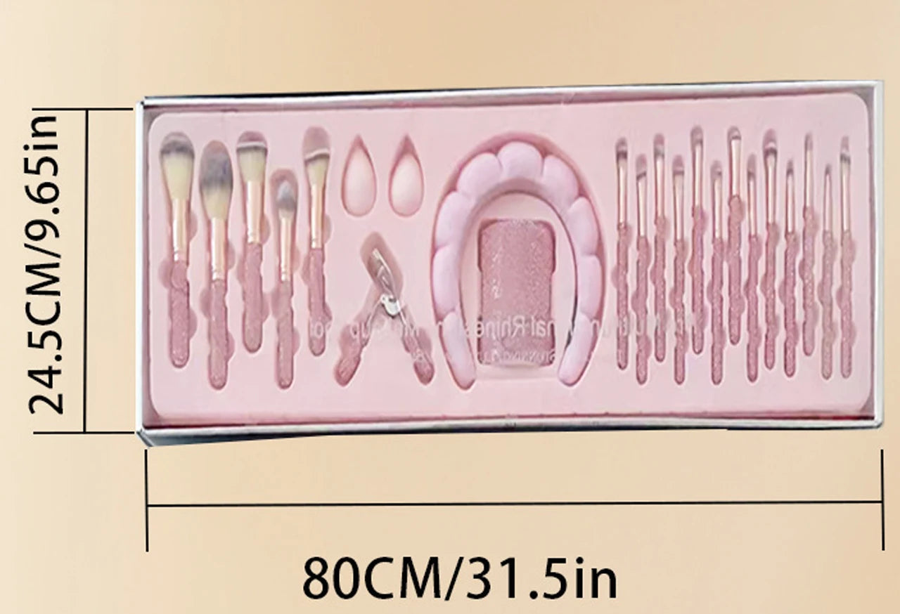 Glitz and Glam Brush Set 23pcs Bundle RHINESTONE Glam Brush Set Bling Makeup Brushes Diamond Makeup Brush Storage Bucket withbox