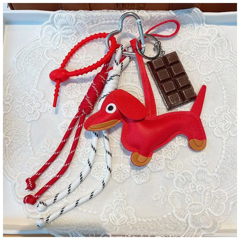 Braided Rope Bag Pendant High-grade Keychain Pendant Ruth's Same Style Dachshund Pendant Suitable For Phone Bag Accessories