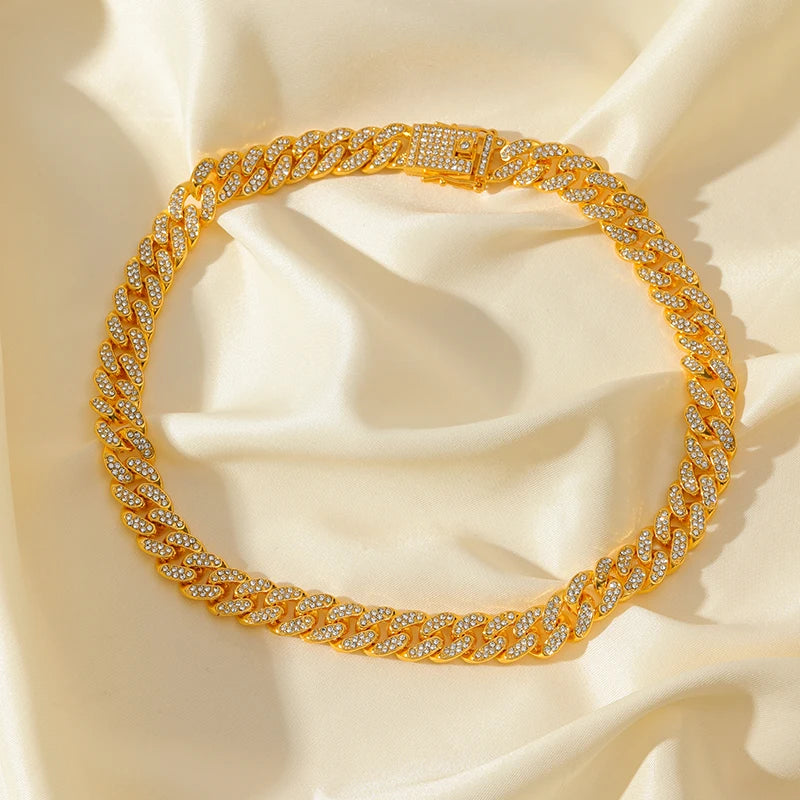 EILIECK 316L Stainless Steel Gold Silver Color Thick Chain Necklace For Women Fashion Cuban Neck Chain Waterproof Jewelry Gift