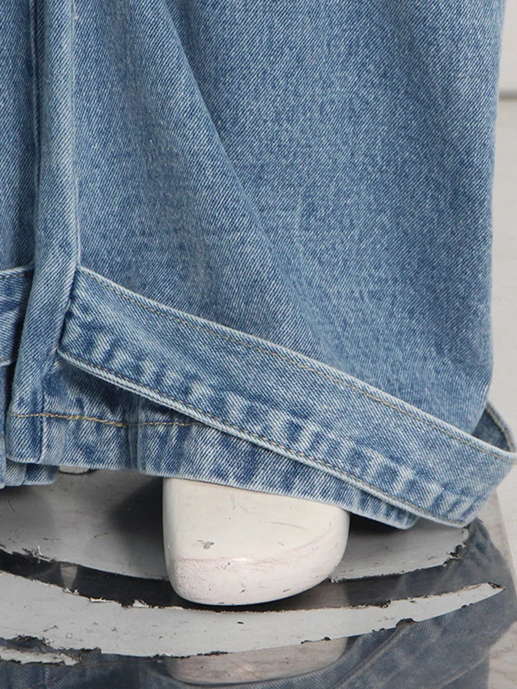 Joskaa Fashion Y2k Pockets Cargo Jeans Women Hipster High Waisted Straight Pants Fall 2023 Casual Denim Trousers Streetwear