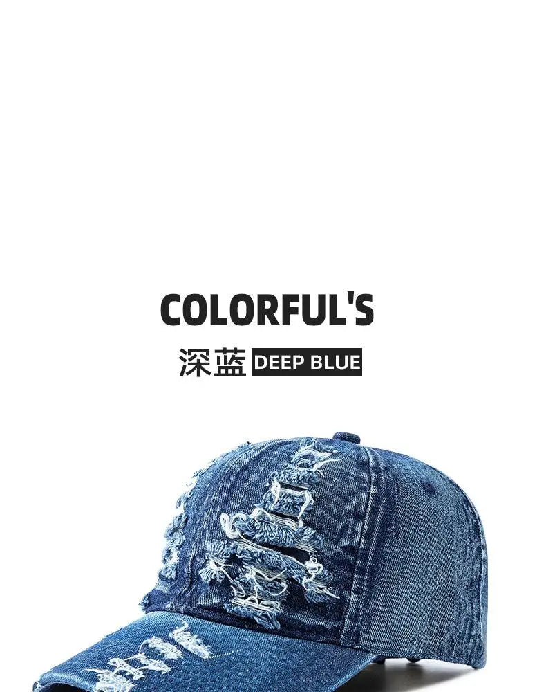 Washed Denim Baseball Cap Women Men Sunshade Breathable Spring Summer Hat Vintage Snapback Cap Female