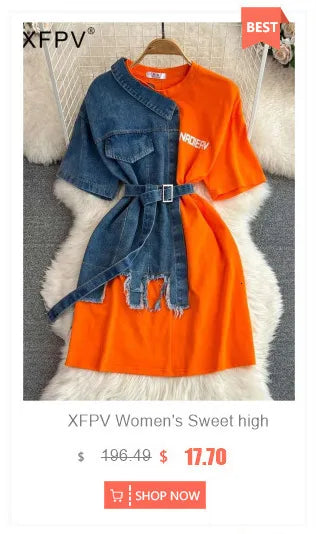 XFPV American Style Women's Shorts Summer Belt Gathered Waist Zipper Spliced Beading Tassel Shorts Female New Fashion 22D1803