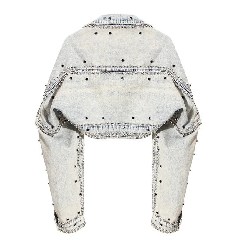 Short Denim Coat Women Y2k Cotton Spring Autumn Ropa Jeans Punk Gothic Bomber Jacket Windbreaker Vintage Jackets Streetwear