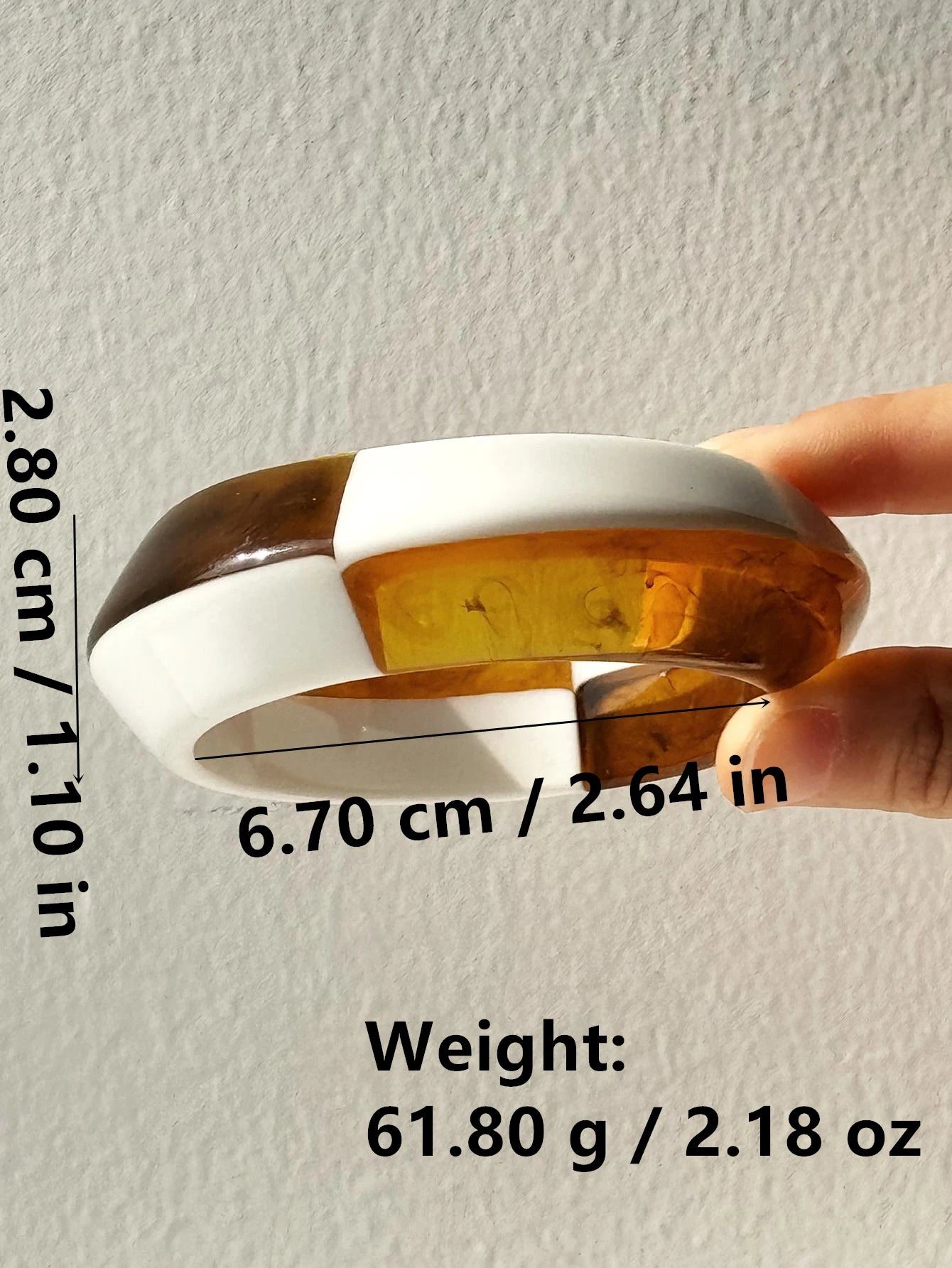 Brown Black White Contrast Geometric Irregular Resin Bracelet for Women Girl Summer Decoration Bangle HUANZHI 2025 NEW INS