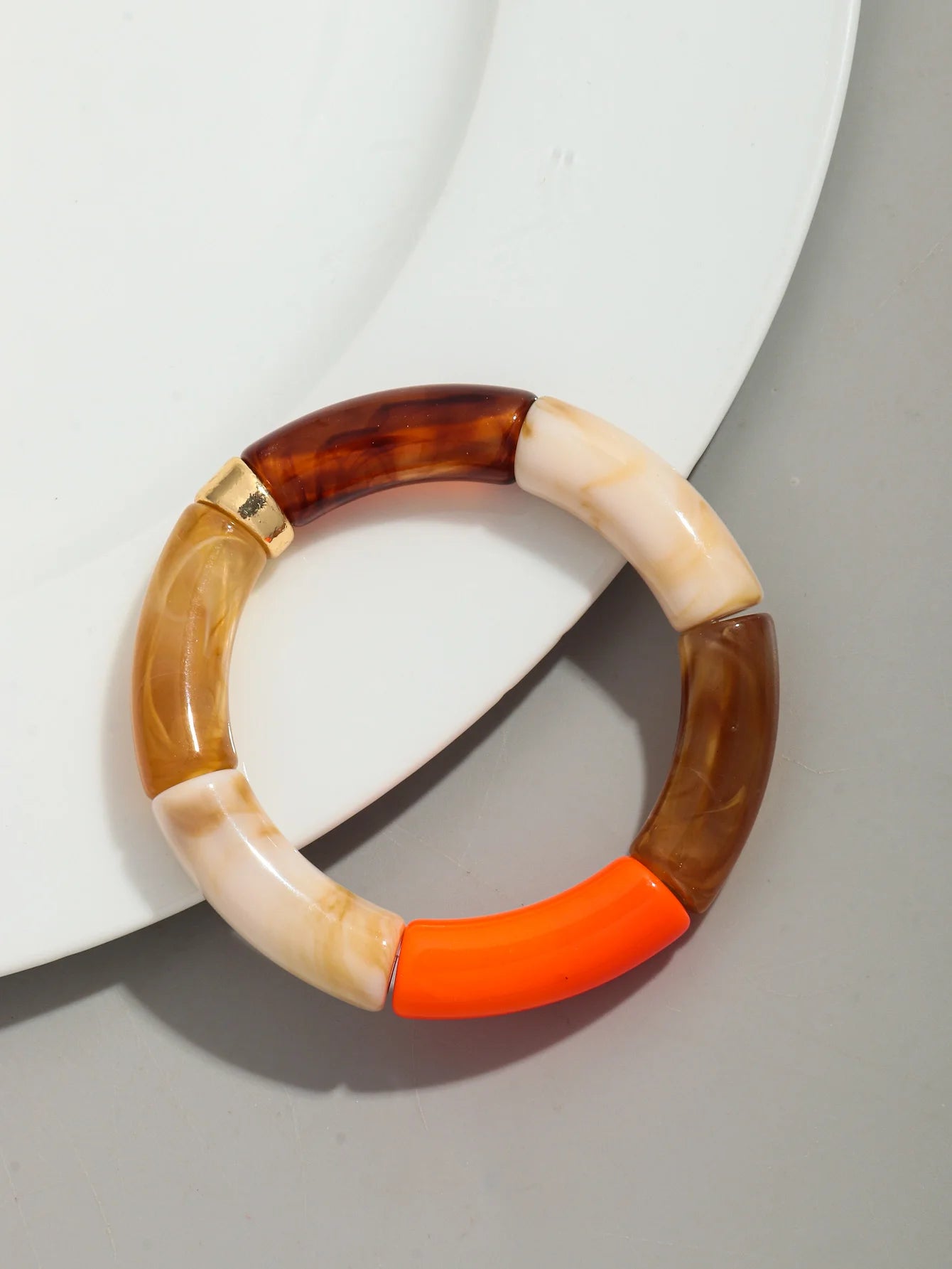 Bohomia New Acrylic Chunky Bamboo Stackable Bracelet for Women Boho Elastic Colorful Tube Beads Braceletes 2025 Fashion Jewelry
