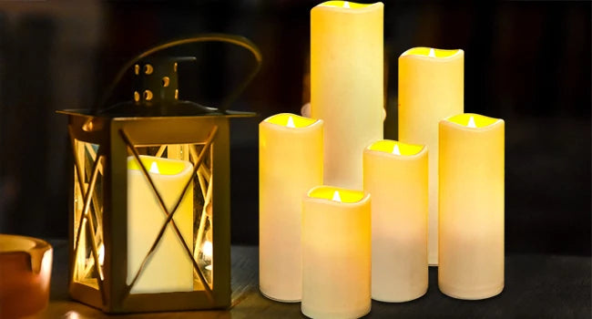 6-240Pcs LED Pillar Candles Flameless Battery Operated Candles Wedding Flickering Candle for Concert/Home Decor/Party Supplies