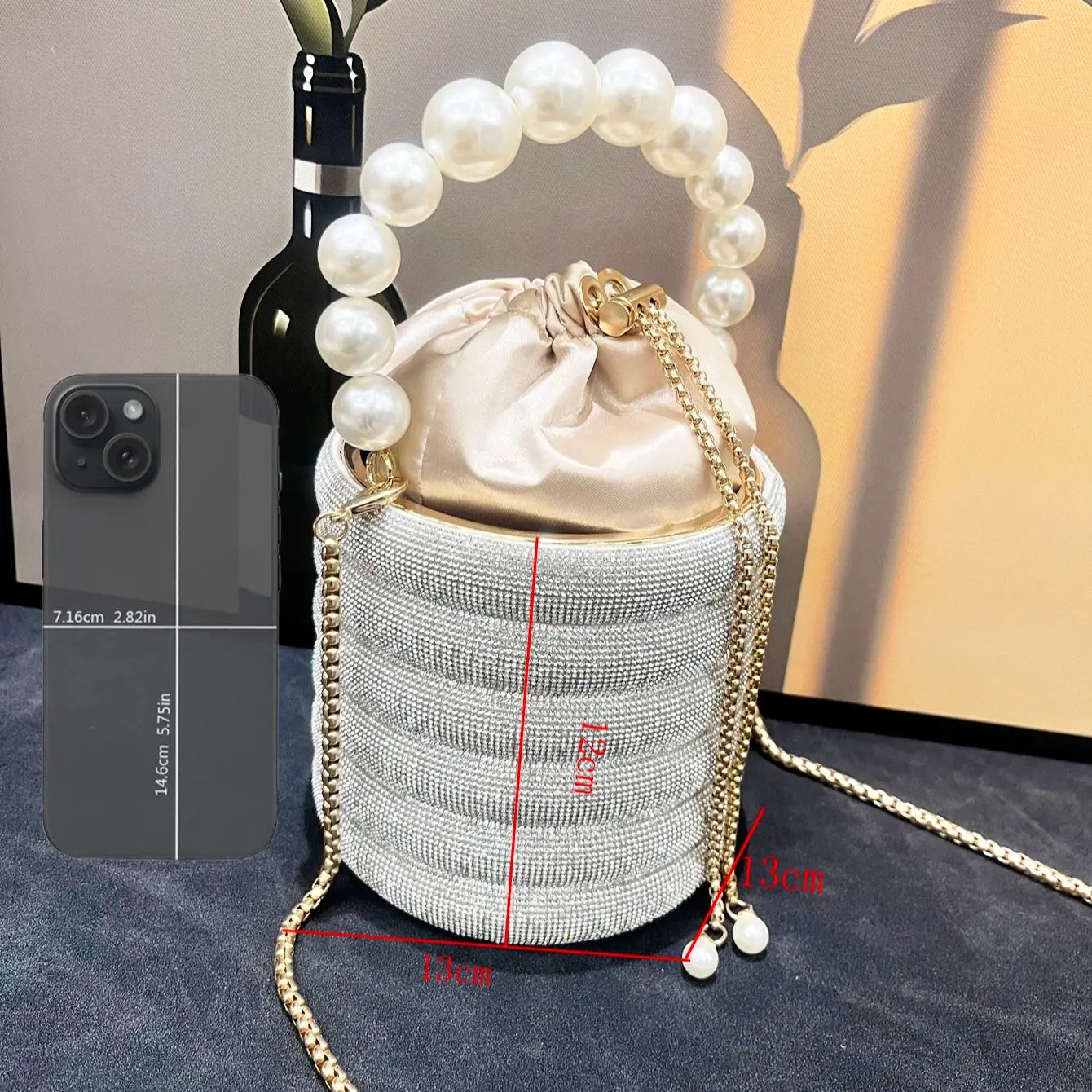 handmade Rhinestones Evening clutch Bag Purses and handbag luxury Designer shoulder bag Shiny Crystal Clutch purse bucket bag