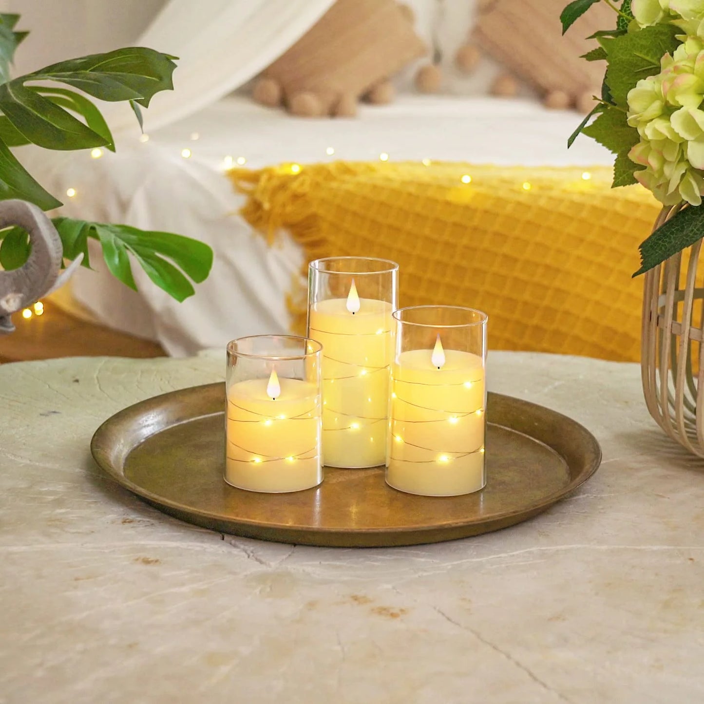 Flickering Flameless Candles Battery Operated Candles LED Candles with Remote Timer for Home Wedding Birthday Decor 3D Flame