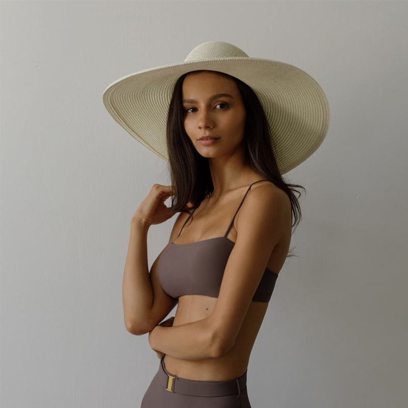 Summer Simple Floppy Sun Hat Women Wide Brim Beach Hat Girls Seaside Travel Foldable Straw Hat Sunscreen UV Protection Lady Cap
