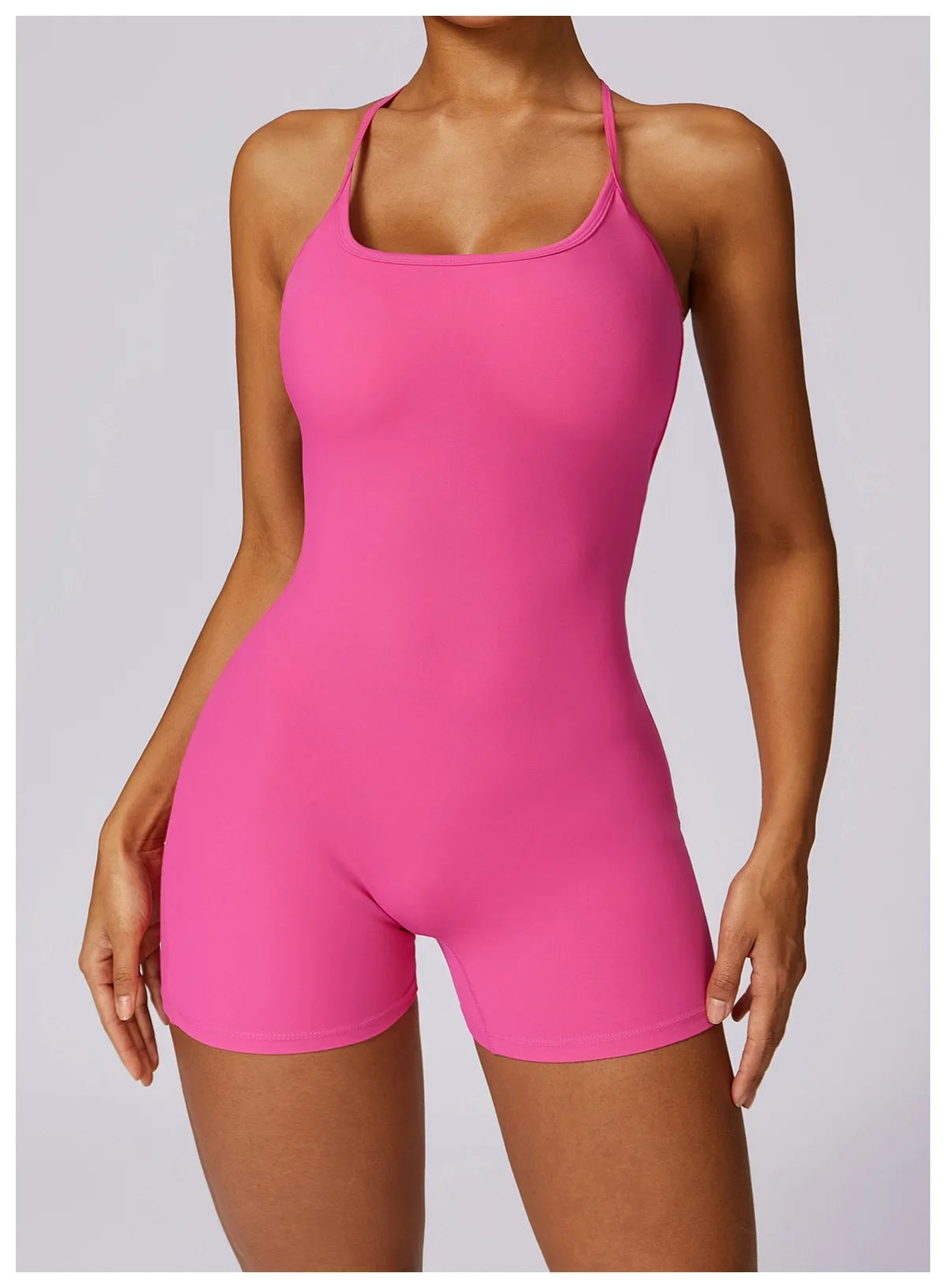 Custom LOGO women's clothing quick-drying nude sports onesie casual running fitness tight back yoga clothing