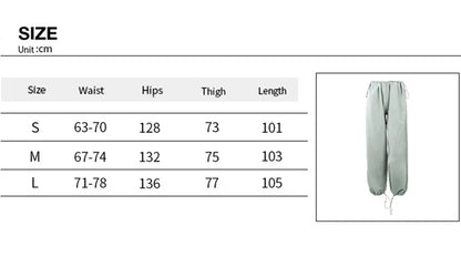 Y2k Cargo Women Drawstring Pants Low Waist Sweatpant Streetwear Vintage Baggy Wide Leg Trousers Oversized Parachute Jogger Pants