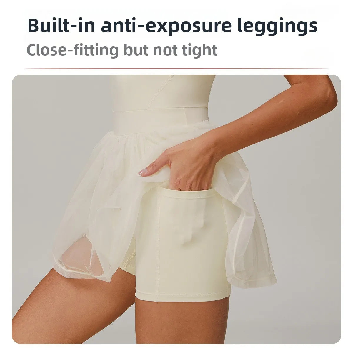 Custom LOGO women's recycled dress mesh yarn breathable and quick-drying sports running anti-light tennis skirt
