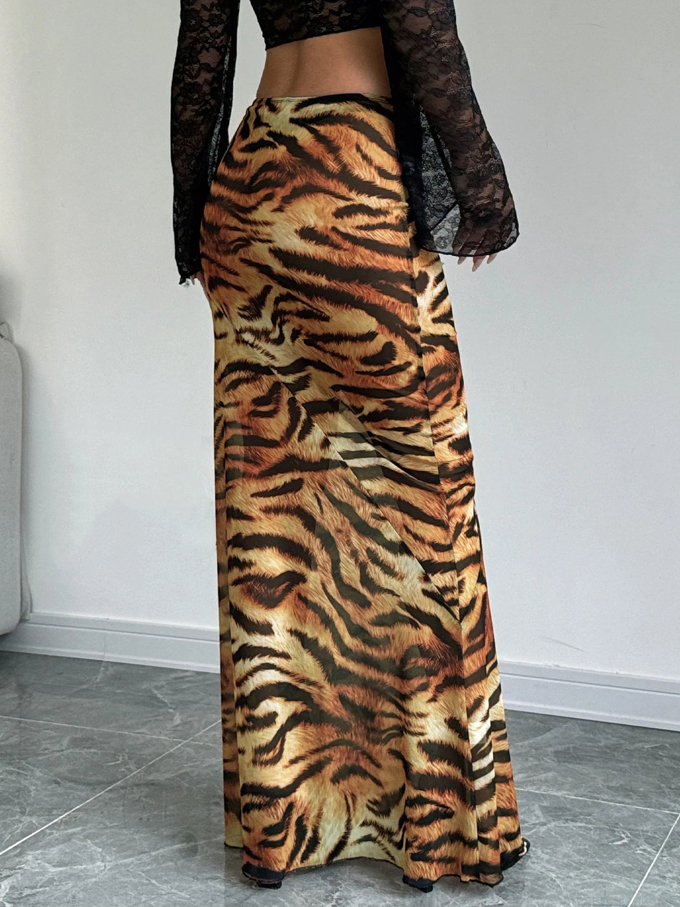 Dulzura Sexy Elegant Skirt Leopard Printed Maxi Women Skirts 2024 Lady Y2K Clothes Office Club Party Casual Streetwear Wholesale