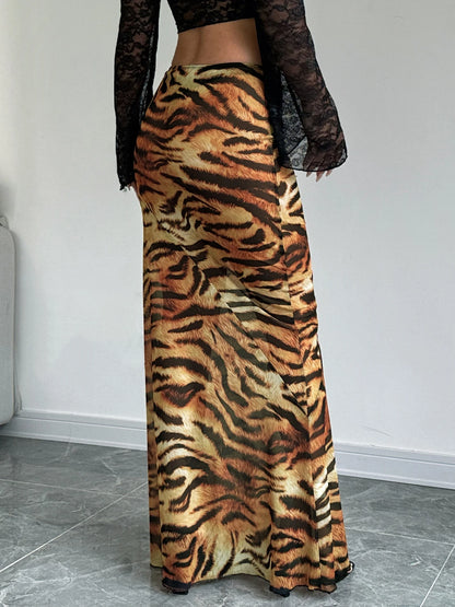 Dulzura Sexy Elegant Skirt Leopard Printed Maxi Women Skirts 2024 Lady Y2K Clothes Office Club Party Casual Streetwear Wholesale
