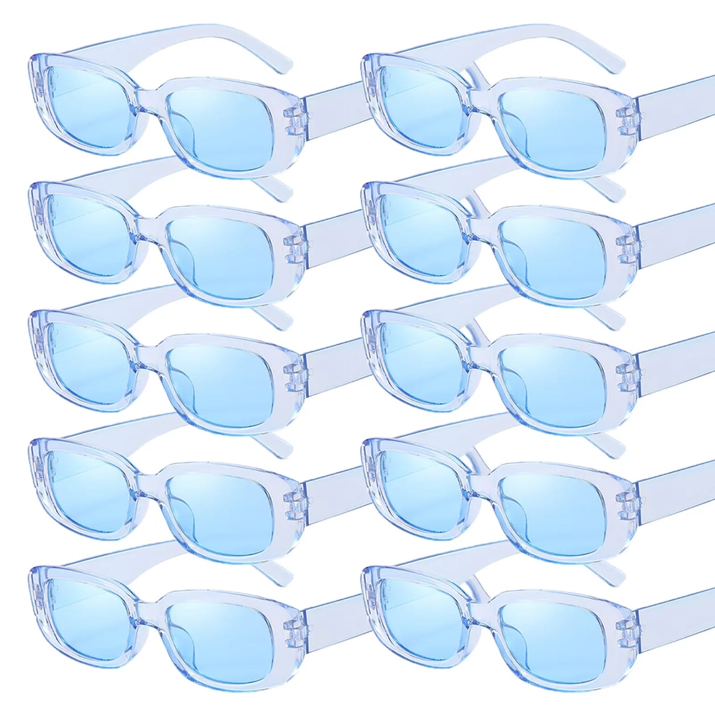 10-80Pcs Retro Rectangle Frame Sunglasses Hen Party Sunglasses Y2K Fashion Sunglasses for Woman Man Party Birthday Photograph