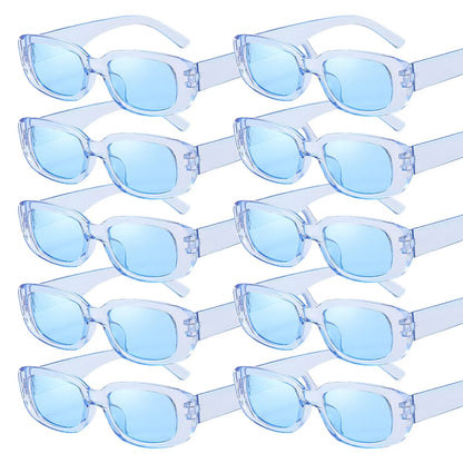 10-80Pcs Retro Rectangle Frame Sunglasses Hen Party Sunglasses Y2K Fashion Sunglasses for Woman Man Party Birthday Photograph