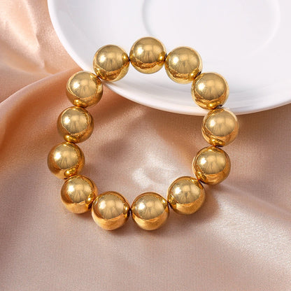 Aihua Trend Stretch Gold Sliver Color 6MM 8MM 12MM 16MM Stacked Ball Beaded Bracelet For Women Men Round CCB Beads Bracelets