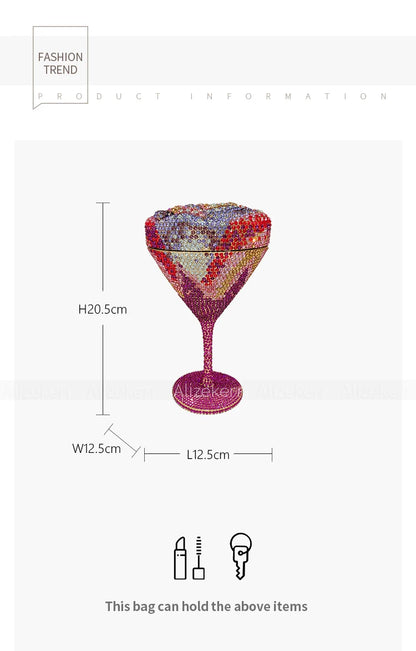 Alizekerr Goblet Rhinestone Evening Bags Women Gorgeous Boutique Unique Flower Crystal Clutch Purses And Handbags Wedding Party