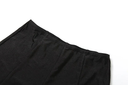 Simenual Casual Skinny Women Two Piece Set Sexy Deep V Crop Tops High Waist Pants Cyber Y2K Outfits Slim Co Ord Suits Streetwear