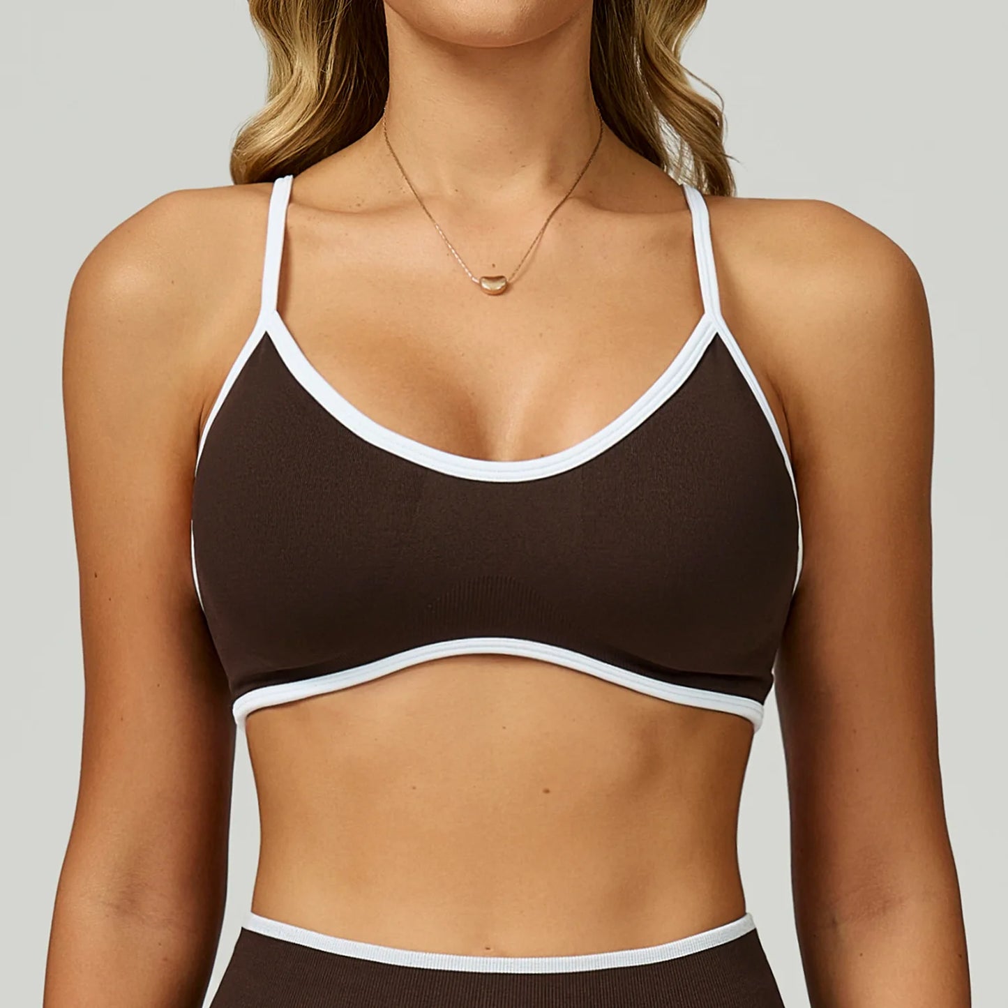 Customized LOGO women's seamless hemming sports beauty back fitness underwear running sports yoga bra top