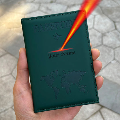 Custom Name on Passport Holder Travel Wallet Pu Cover for Passport Passeport Personnalisé (confirm name first then make order) )