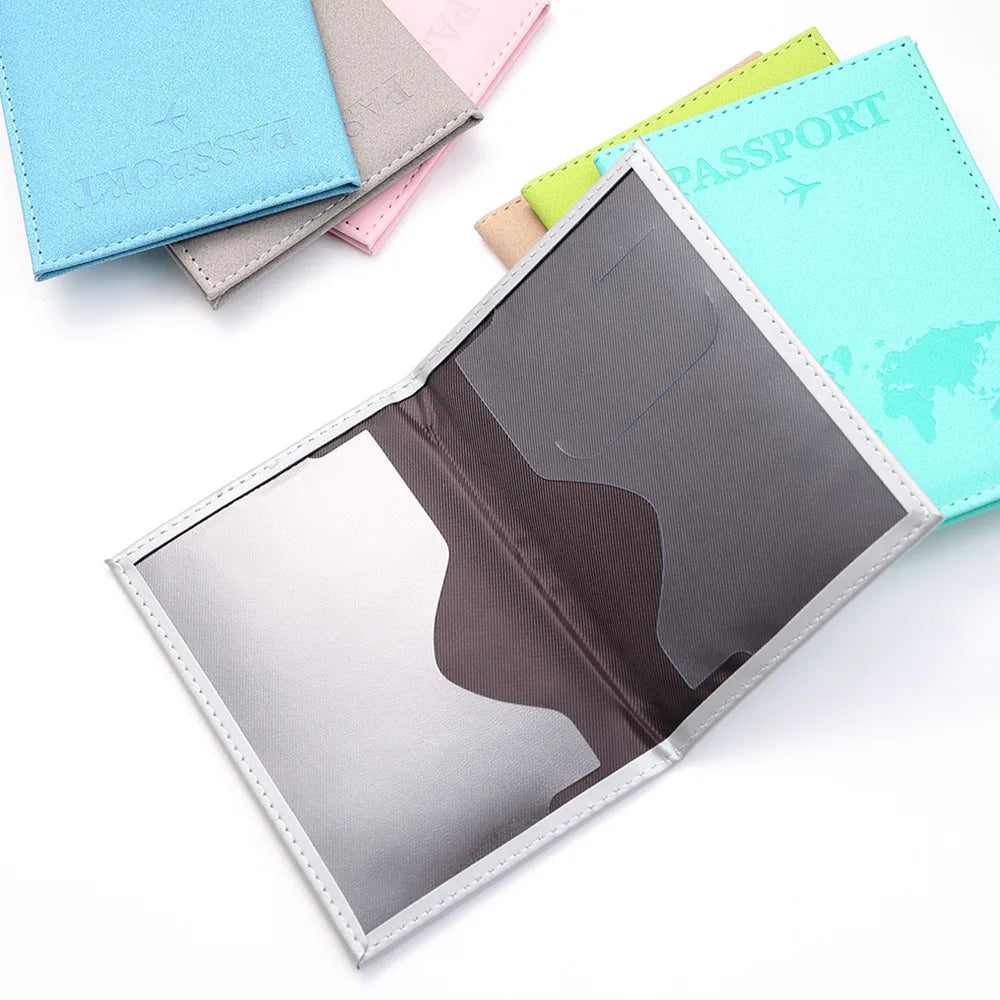Women Men RFID Vintage Business Passport Covers Holder Multi-Function ID Bank Card PU Leather Wallet Case Travel Accessories
