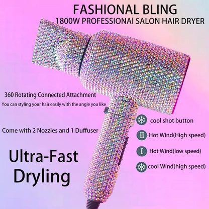 Rhinestone Diamond Hot Tools Set Hair Straightener Iron Comb Ionic Blow Dryer Curling Irons Hair Styling Appliances