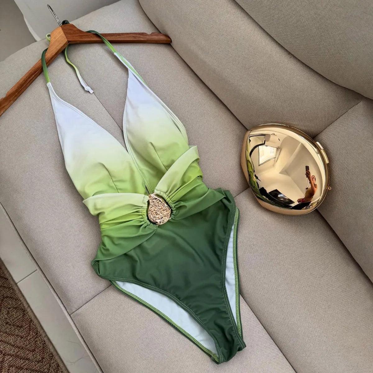 2Pcs Deep V Swimsuit With Mini Skirt Sexy Women Bikini Set Solid Swimwear Push Up Biquini Female Bathing Suit Slimming Beachwear