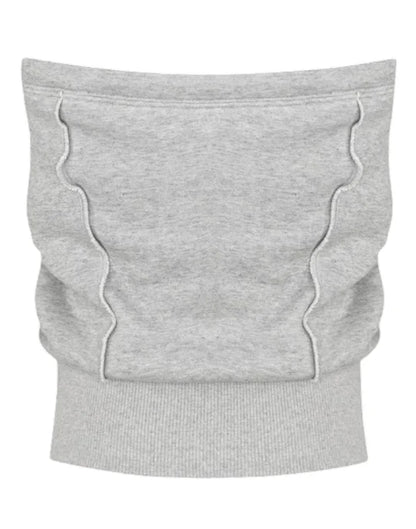 Y2k Summer New Sportswear Set Womens Hip Hop Pattern Embroidered Strapless Top Harajuku Retro Casual Sexy Slimming Sportswear