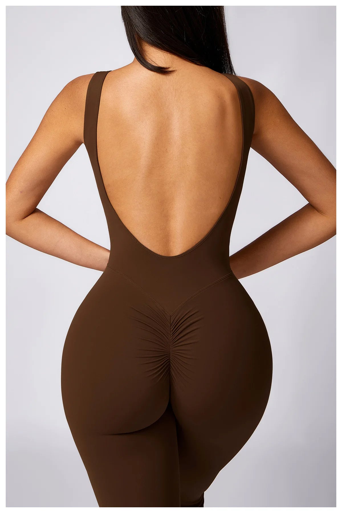 Customized LOGO women's peach hip lift sports yoga onesie casual micro-pull fitness back yoga clothes