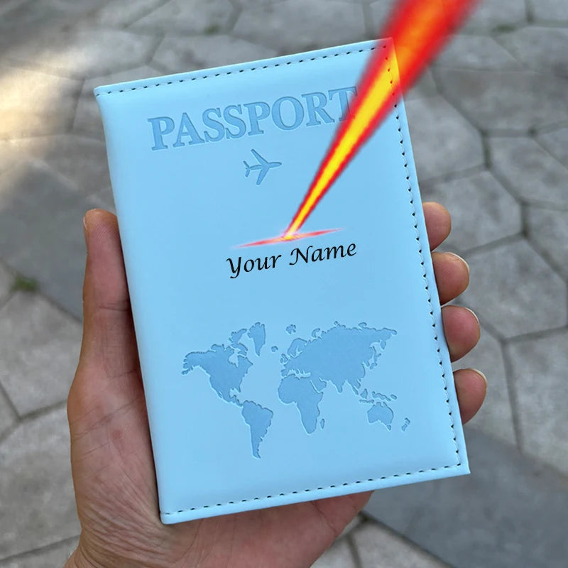 Custom Name on Passport Holder Travel Wallet Pu Cover for Passport Passeport Personnalisé (confirm name first then make order) )