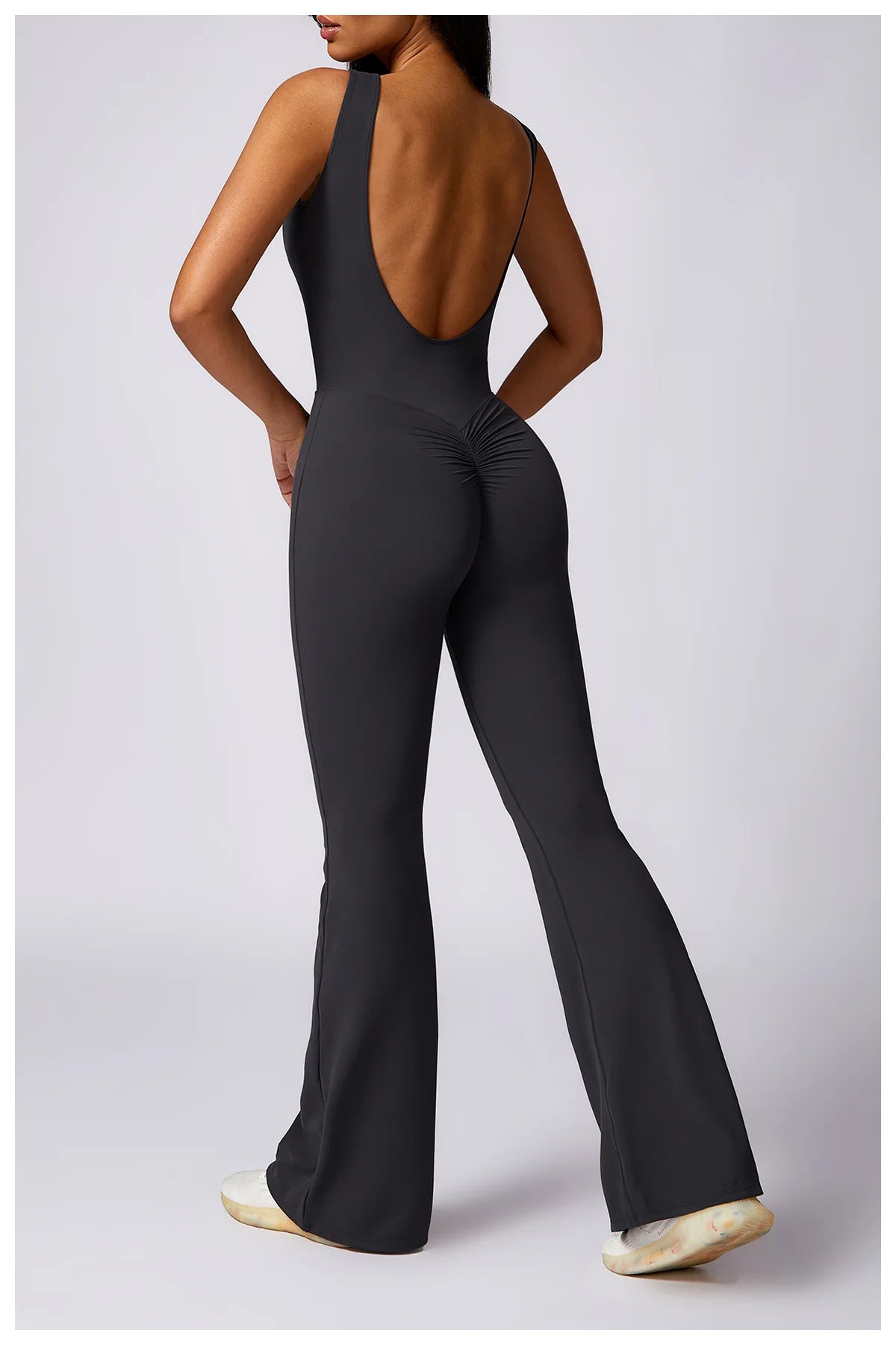 Customized LOGO women's peach hip lift sports yoga onesie casual micro-pull fitness back yoga clothes