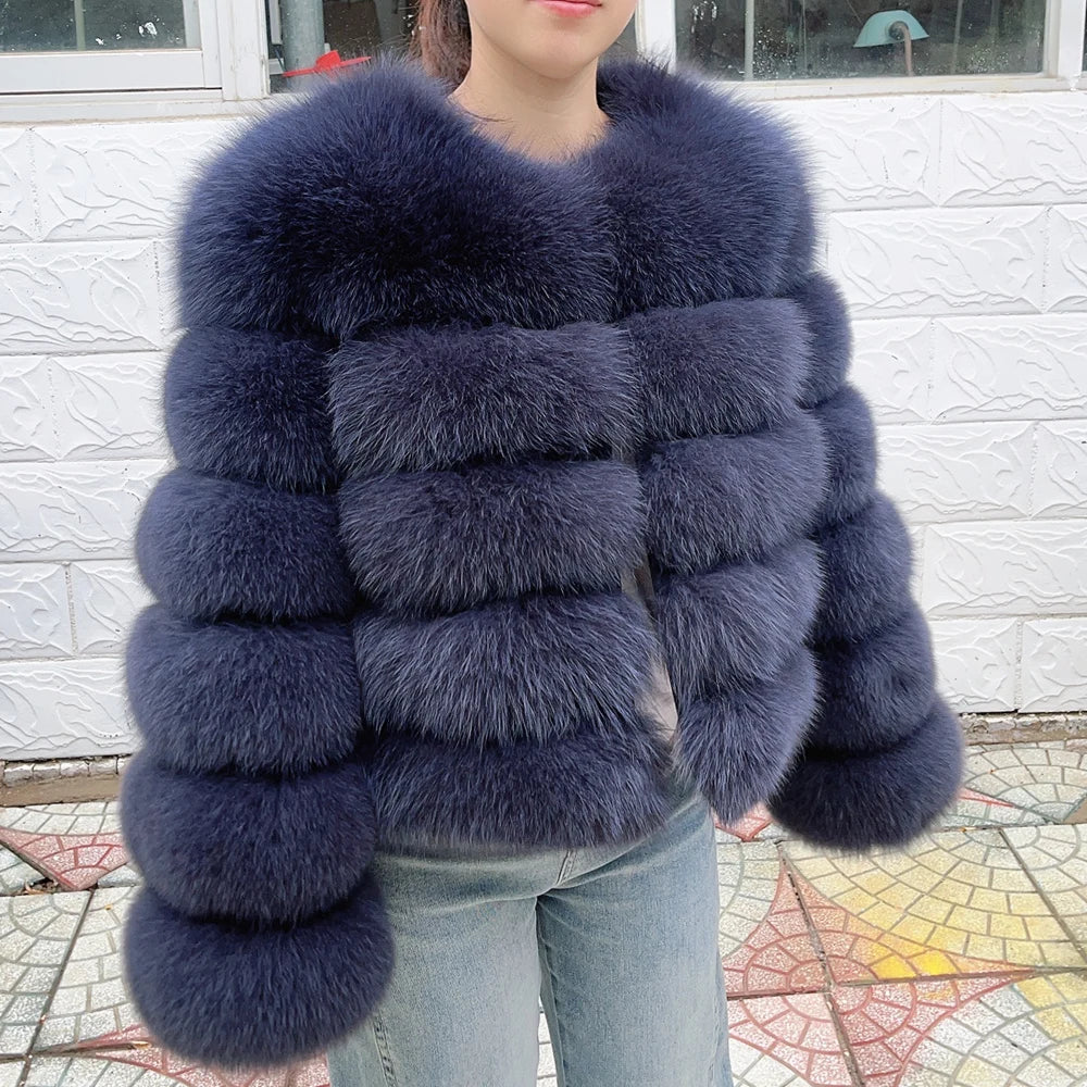 QUEENTINA Fox Fur Coat Real Winter Women'S New Fashion Furry 2025 Leather And Skin White Clothing Natural New In Coats & Jackets