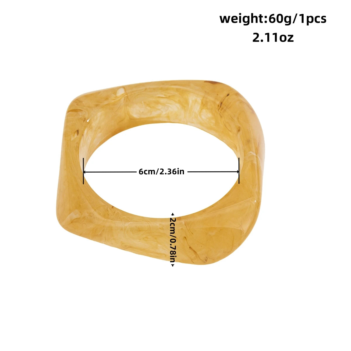Vintage Wide Geometric Resin Beige Brown Coffee Bangles Irregular Chunky Bracelets Bangle Jewelry Gift for Women Girls
