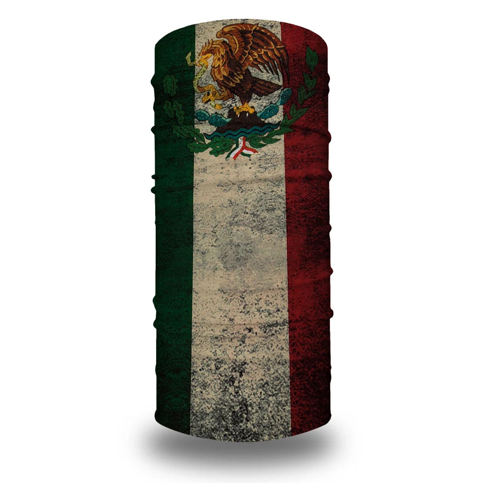Canada/Mexico/Caribbean Countries Flags Bandana Neck Gaiter Seamless Outdoor Tube Face Scarf Windproof Headwear Unisex Headwrap