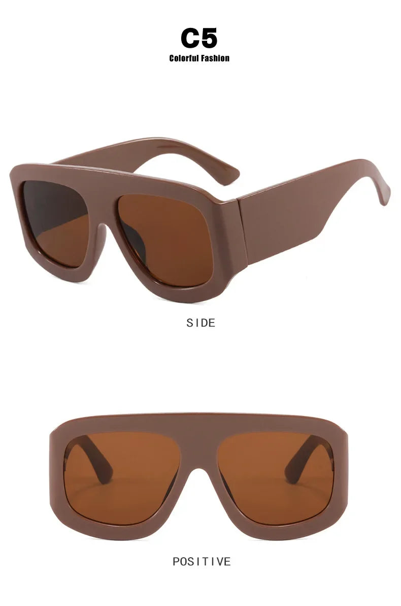 JNPCXI Oversized Square Sunglasses Fashion Gradient Women Luxury Retro Shades UV400 Outdoor Men Sun Glasses