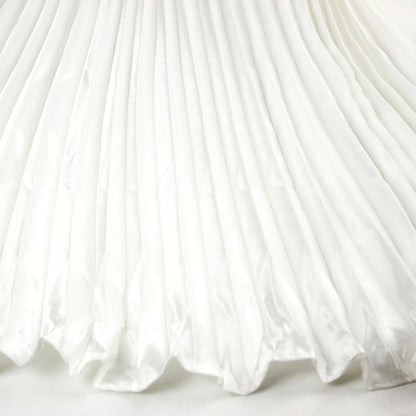 Women's Fashion Pleated Mermaid Long Skirt Korean Style Casual High Waist Satin Flowy Skirts Shiny 19 Colors 2024 Spring SK500
