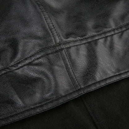 BIIKPIIK Fashion Streetwear Leather Jacket Punk Gothic Black Hooded Coat For Women Full Sleeve All-match Hot Outfit Club Vintage