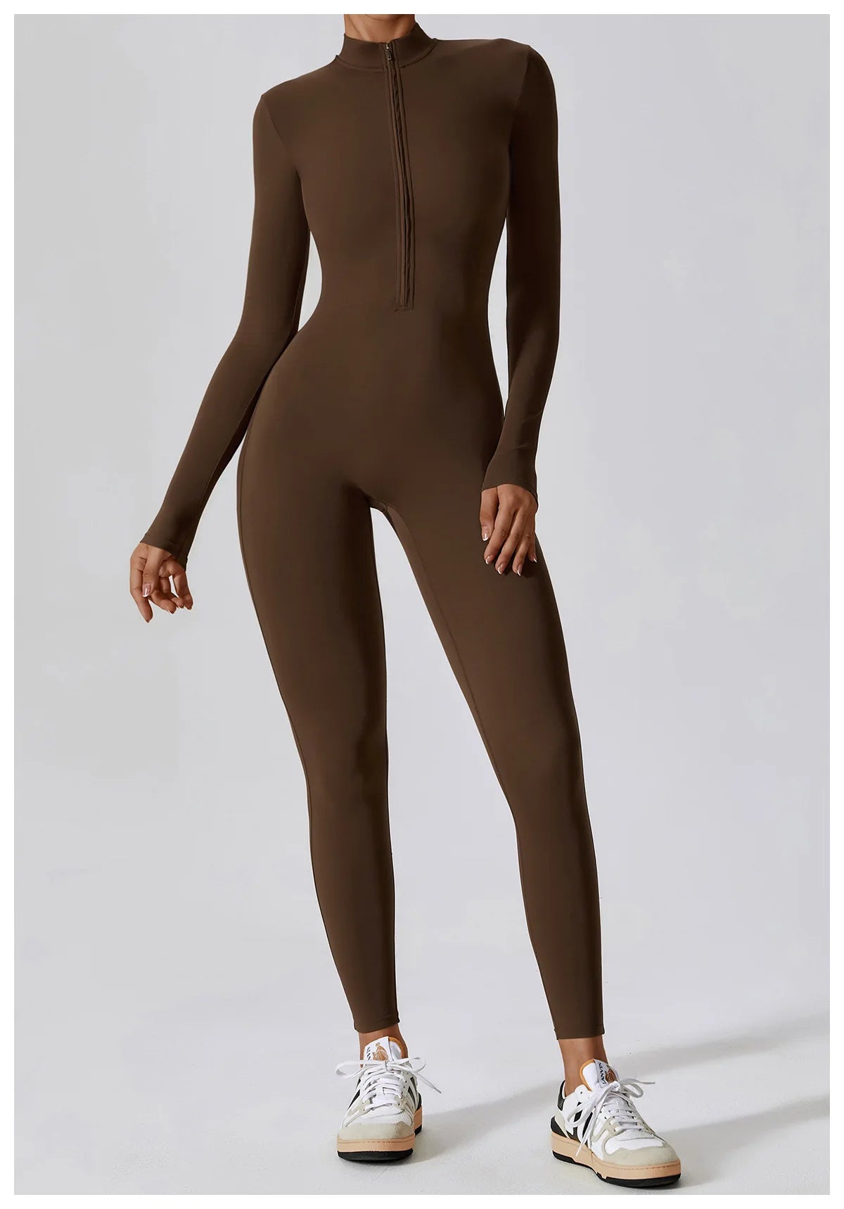 Customized LOGO women's zipper long-sleeved yoga onesie high-intensity fitness sports onesie tights
