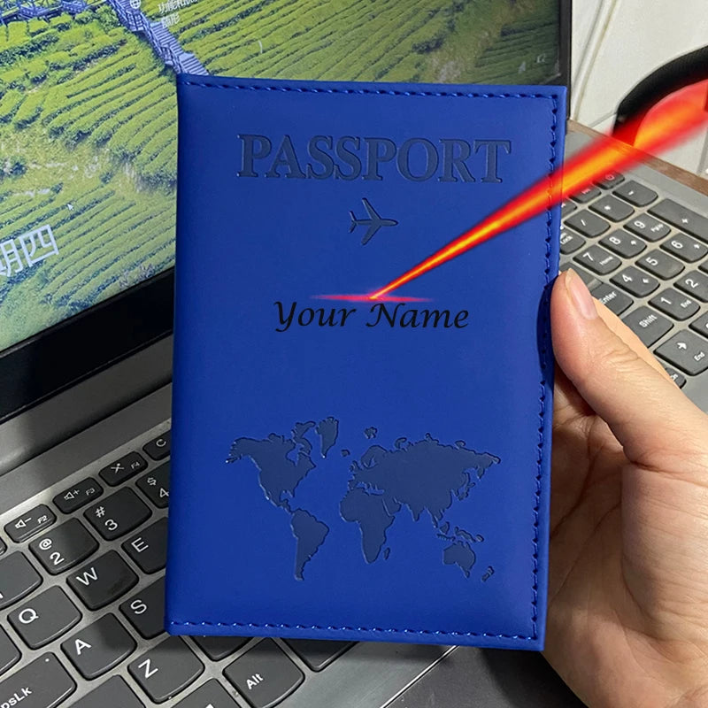 Custom Name on Passport Holder Travel Wallet Pu Cover for Passport Passeport Personnalisé (confirm name first then make order) )