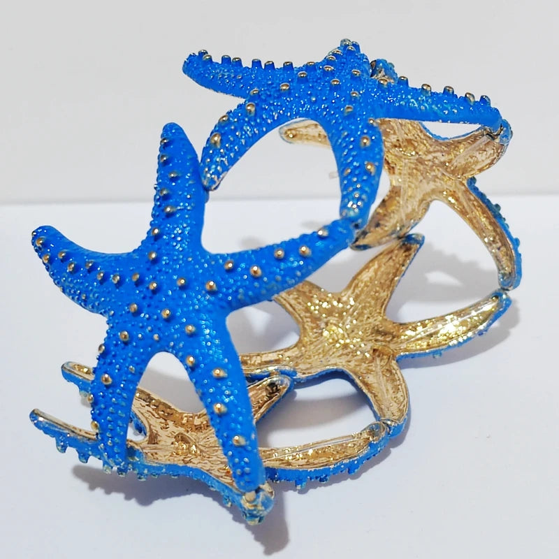 Golden Elastic Starfish Bracelet&Bangle Beach Jewelry For Women Girl