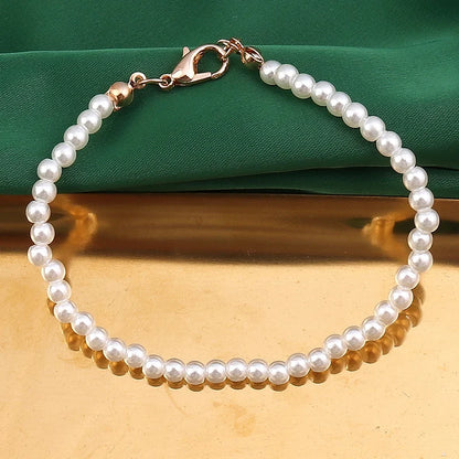 Aihua Trend Stretch Gold Sliver Color 6MM 8MM 12MM 16MM Stacked Ball Beaded Bracelet For Women Men Round CCB Beads Bracelets