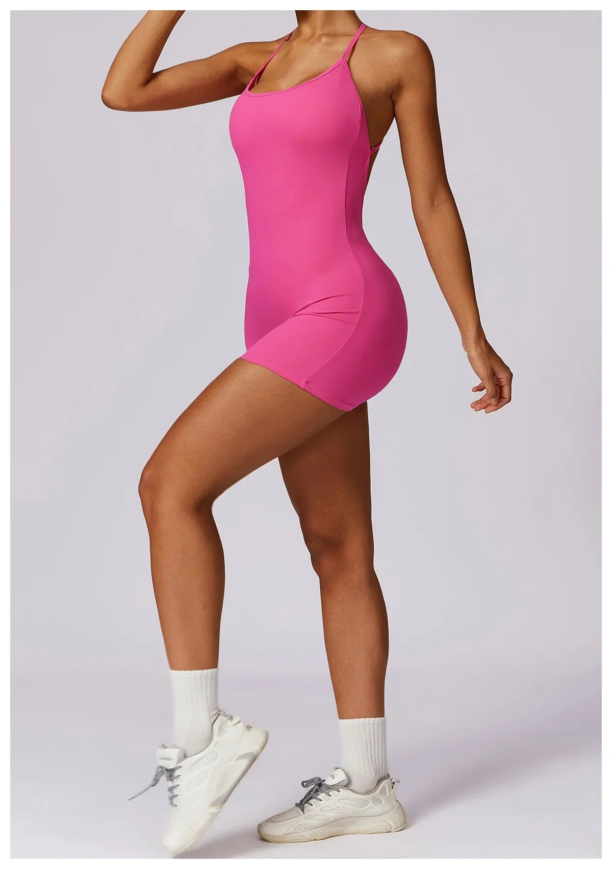 Custom LOGO women's clothing quick-drying nude sports onesie casual running fitness tight back yoga clothing