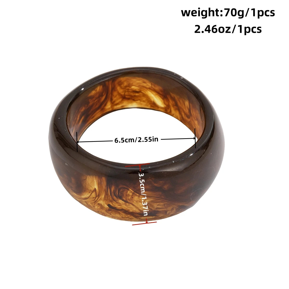 Vintage Wide Geometric Resin Beige Brown Coffee Bangles Irregular Chunky Bracelets Bangle Jewelry Gift for Women Girls