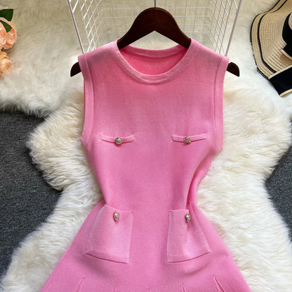YuooMuoo Chic Fashion 2025 Summer Pleated Short Dress Women O-neck Slim Waist A-line Party Dress Streetwear Lady Outfits Vestido