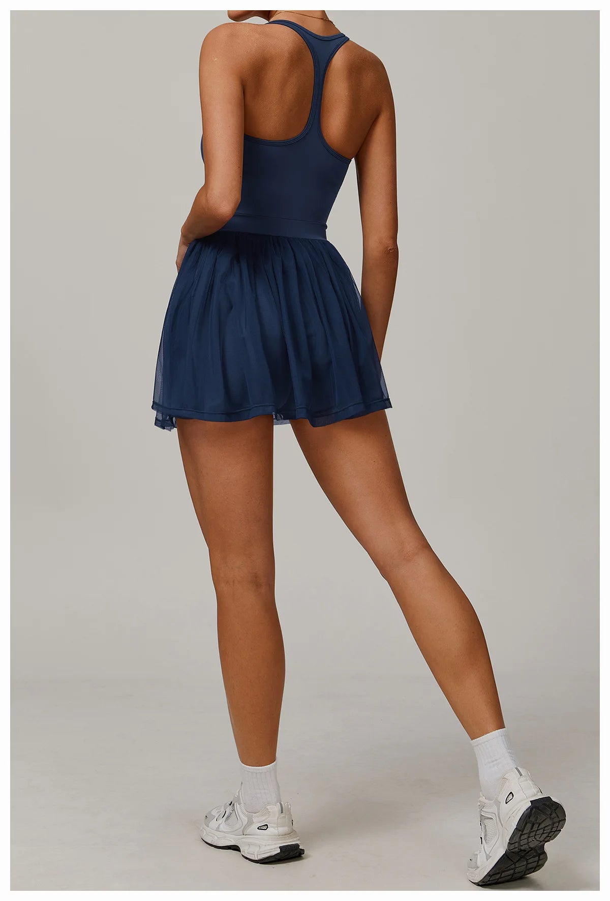 Custom LOGO women's recycled dress mesh yarn breathable and quick-drying sports running anti-light tennis skirt