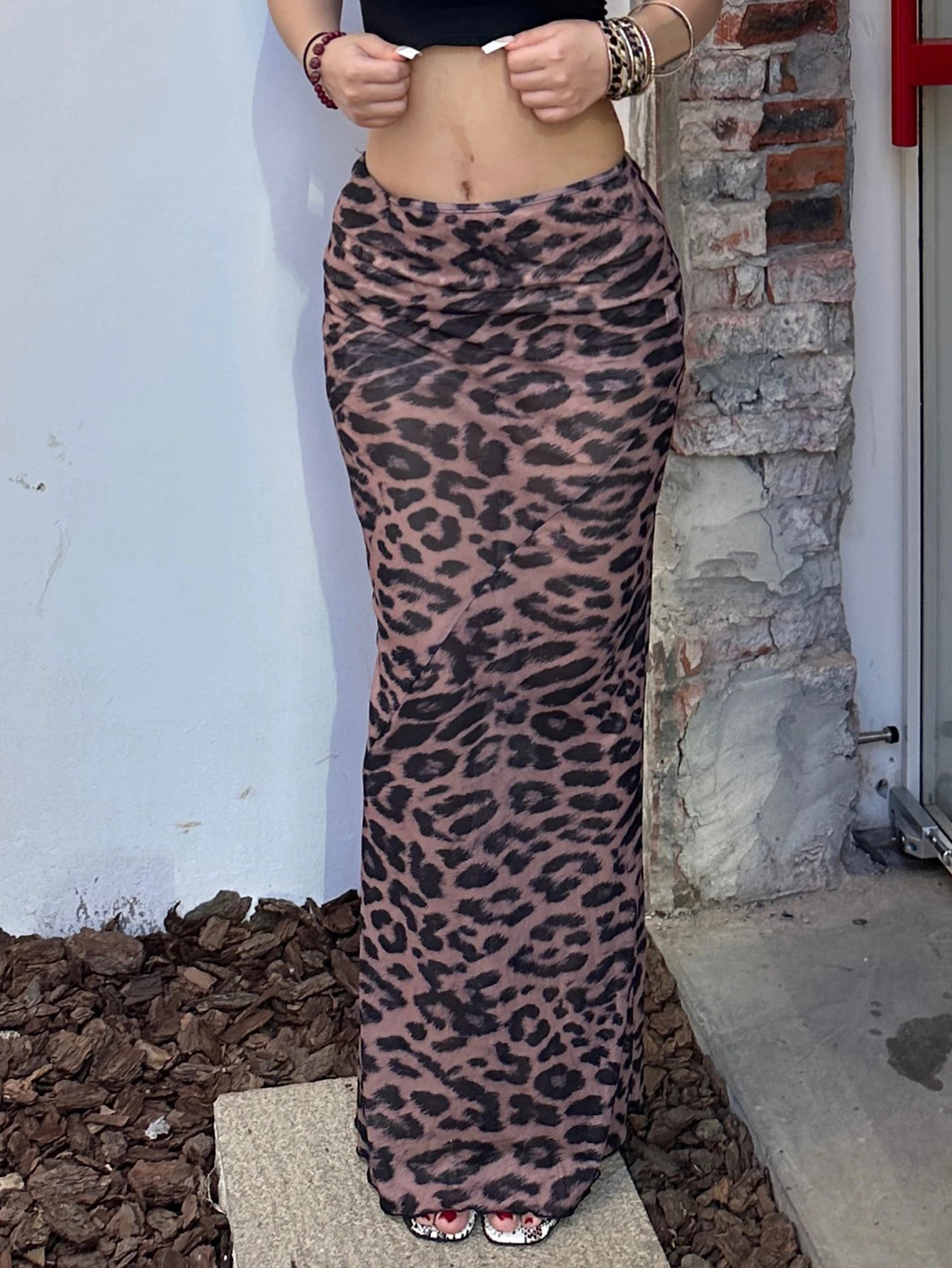 Dulzura Sexy Elegant Skirt Leopard Printed Maxi Women Skirts 2024 Lady Y2K Clothes Office Club Party Casual Streetwear Wholesale