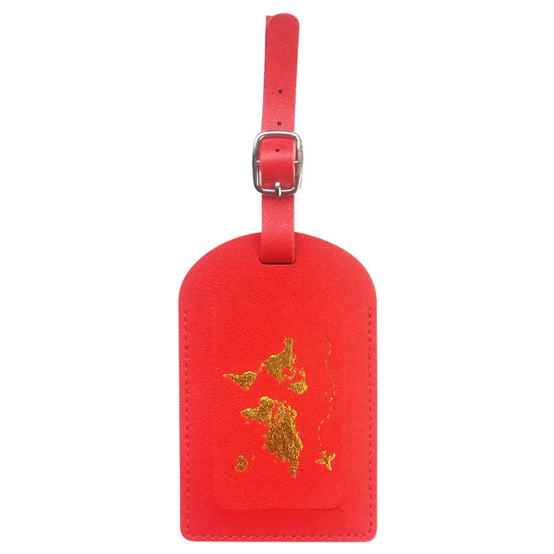 Men Women PU Leather Cute Luggage Tag Suitcase Address Label Baggage Boarding Bag Tag Name ID Address Holder Travel Accessorie