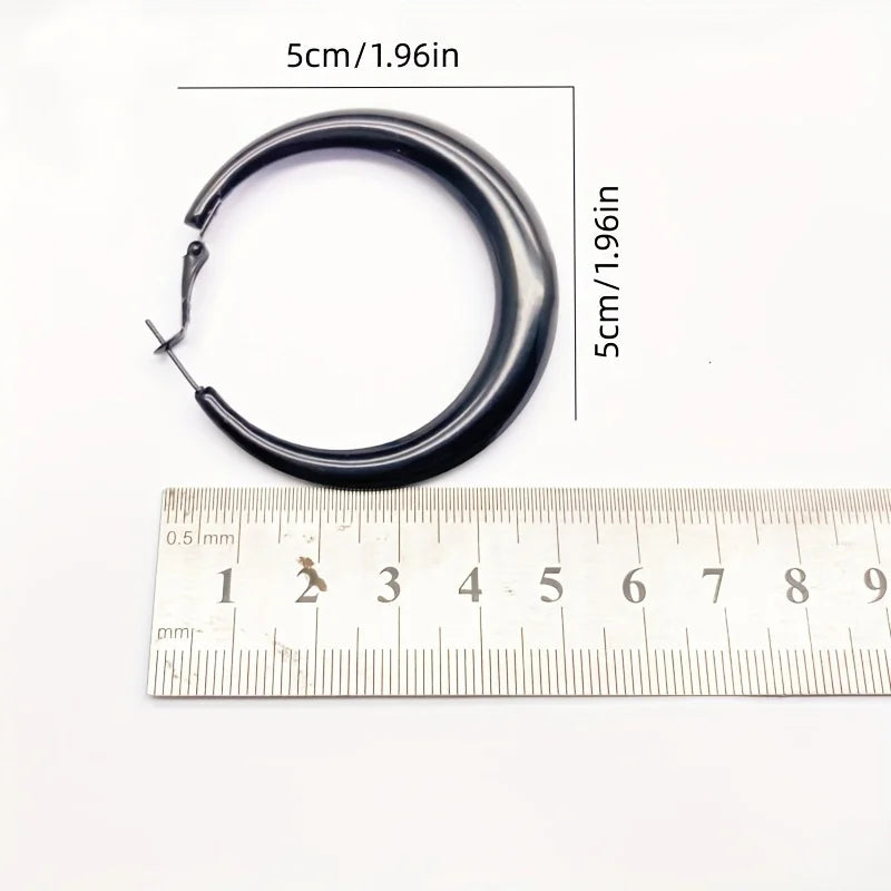New Simple Exquisite Fashion Wild Big Red Circle Earrings Niche Jewelry Senior Sense Earrings for Women